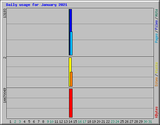 Daily usage for January 2021