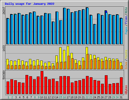 Daily usage for January 2022