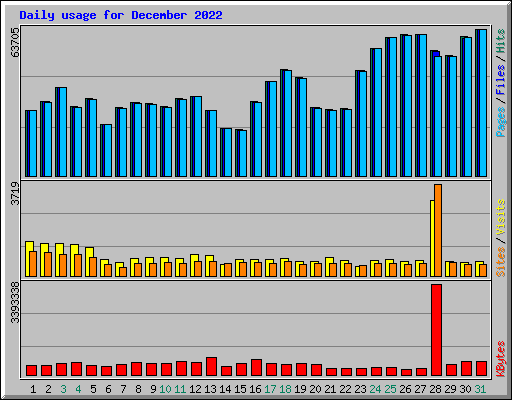 Daily usage for December 2022