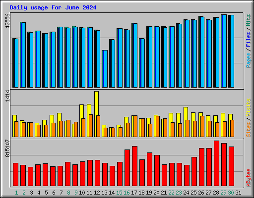 Daily usage for June 2024