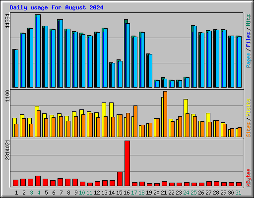 Daily usage for August 2024