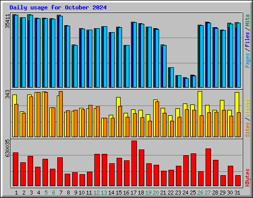 Daily usage for October 2024