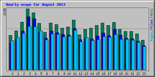 Hourly usage for August 2013