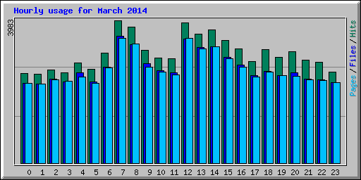 Hourly usage for March 2014