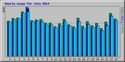 Hourly usage for July 2014