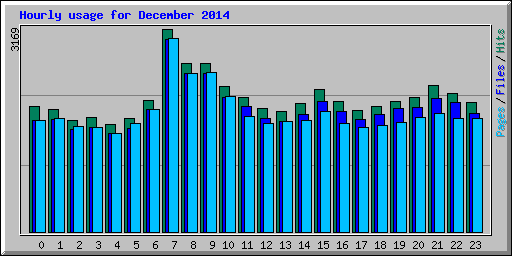 Hourly usage for December 2014