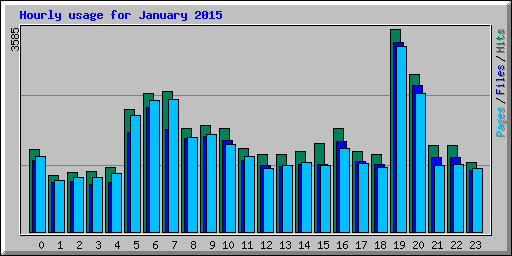 Hourly usage for January 2015