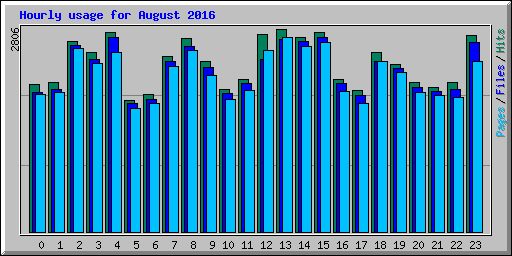 Hourly usage for August 2016