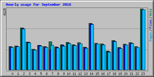 Hourly usage for September 2016