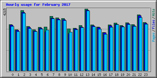 Hourly usage for February 2017