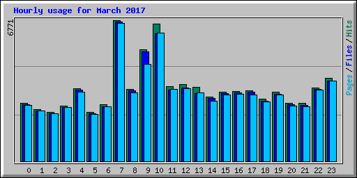 Hourly usage for March 2017