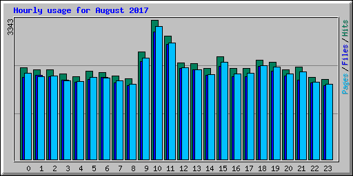 Hourly usage for August 2017