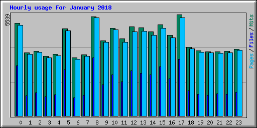 Hourly usage for January 2018