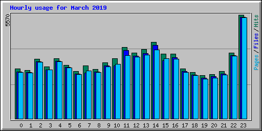 Hourly usage for March 2019