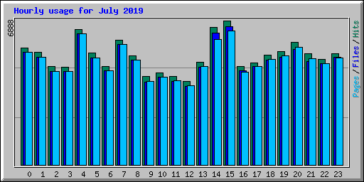 Hourly usage for July 2019