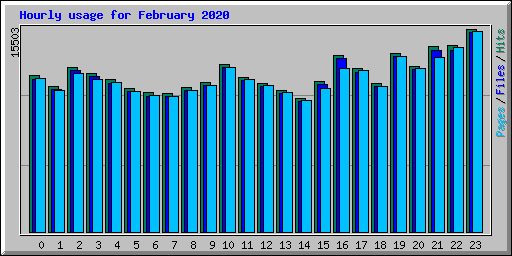 Hourly usage for February 2020