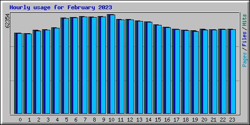 Hourly usage for February 2023