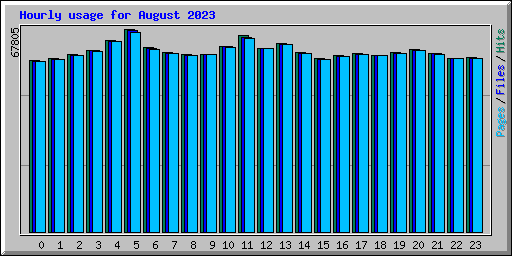 Hourly usage for August 2023