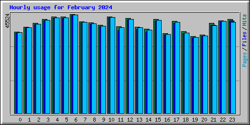 Hourly usage for February 2024