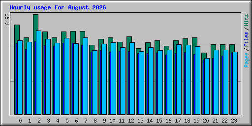 Hourly usage for August 2026